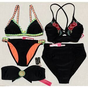 Lot Xhilarations NWT 2 Piece Swimsuit Bikini Top & Bottom Medium New